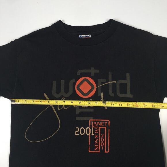 Vintage 2001 Janet Jackson World Tour T Shirt Medium Black R&B Band Rap Tee - Picture 10 of 12